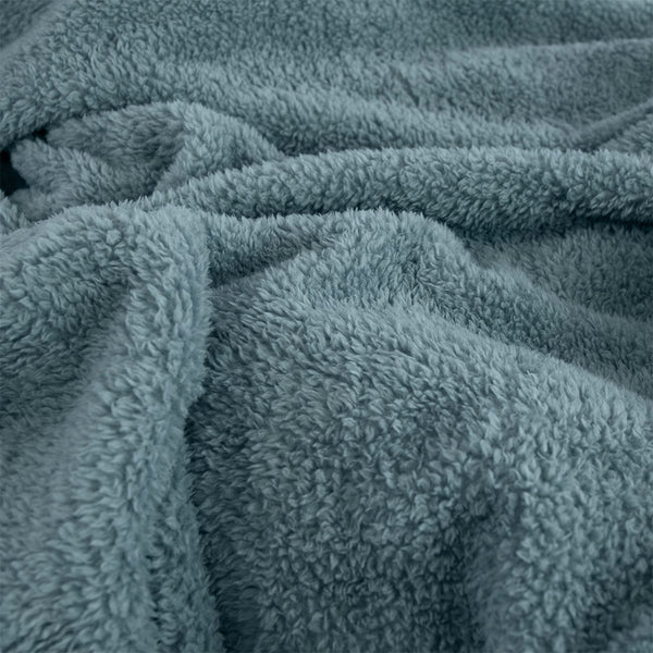 Ardor 260gsm Ultra Soft Teddy Fleece Blanket Throw Rug Queen Sea Mist