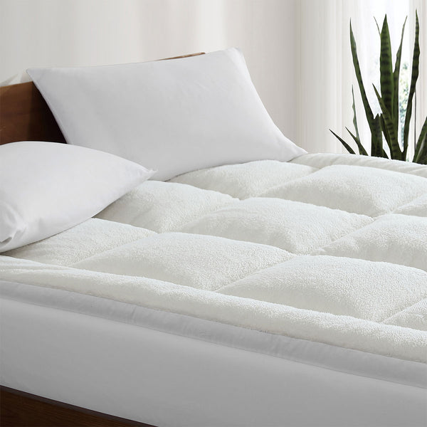 Ardor 1800GSM Microfibre Reversible Cooling Sherpa Mattress Topper Queen