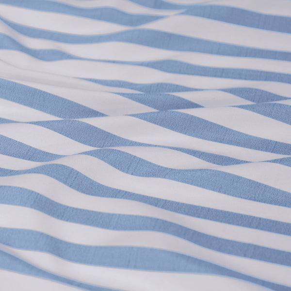 Ardor Frankie Stripe Yarn Dyed Reversible Quilt Doona Duvet Cover Blue Queen