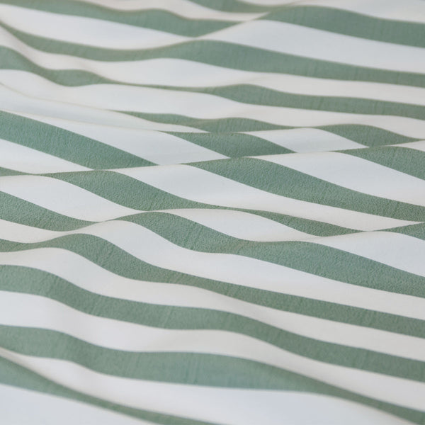 Ardor Frankie Stripe Yarn Dyed Reversible Quilt Doona Duvet Cover Sage King