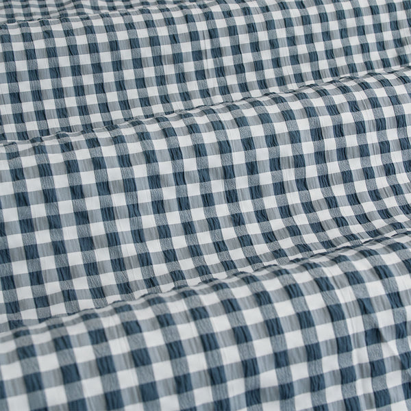 Ardor Rowe Textured Gingham Seersucker Quilt Doona Duvet Cover Teal Queen