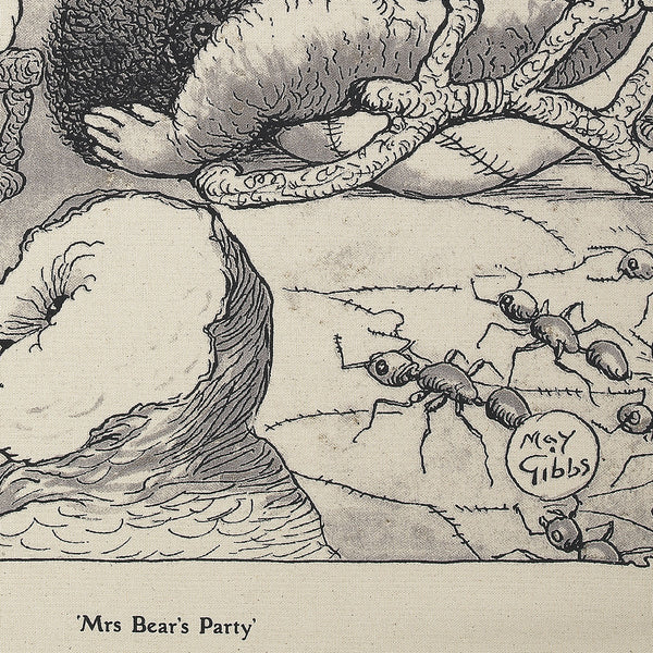 Set of 2 May Gibbs Mrs Bear's Party Cotton Heritage Tea Towels 50 x 70cm