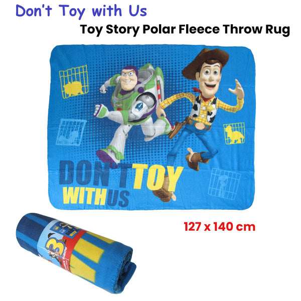 Toy Story Don't Toy with Us Polar Fleece Blanket Throw Rug 127 x 140cm