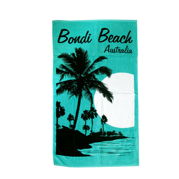 Aqua Blu Bondi Beach Aqua Cotton Beach Towel 375gsm 80 x 150cm