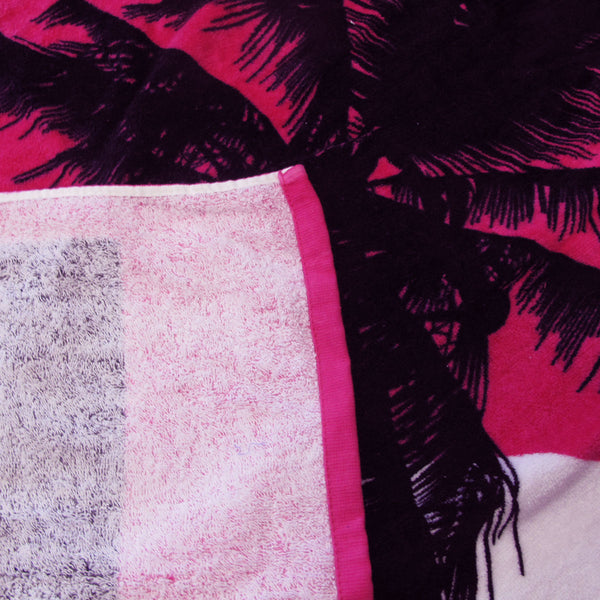 Aqua Blu Bondi Beach Pink Cotton Beach Towel 375gsm 80 x 150cm
