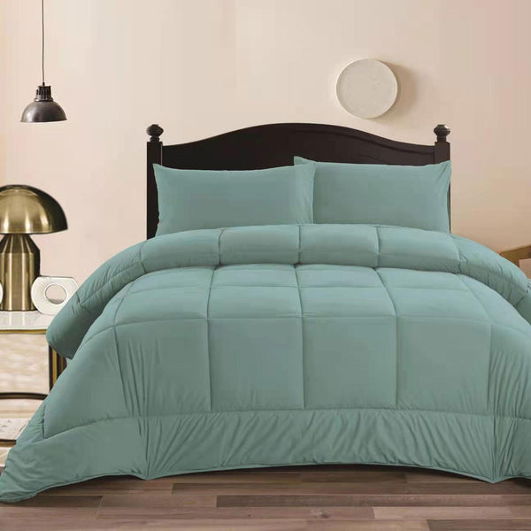 Ramesses 3 Pce Mink Flannel Bedspread Comforter Coverlet Aqua King