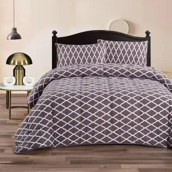Ramesses 3 Pce Diamond Lattice Mink Flannel Bedspread Comforter Coverlet Queen
