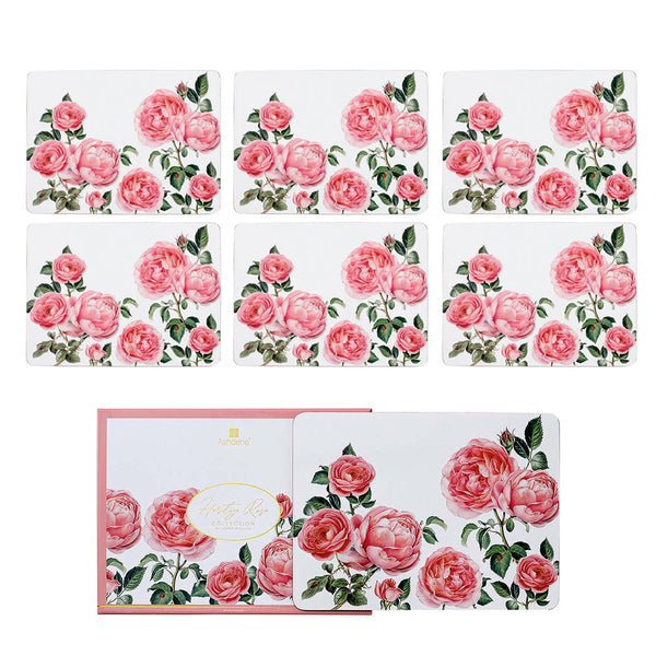 Ashdene Set of 6 Heritage Rose Floral Table Mats Placemats Tablemats 29 x 21cm
