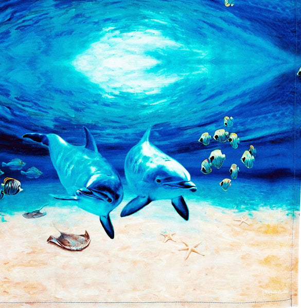 Ashdene Set of 2 Playful Dolphins Cotton Kitchen Tea Towels 50 x 70cm