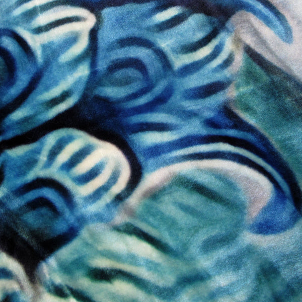 Peacocks Reversible Mink Blanket Throw Rug Queen 200 x 240cm