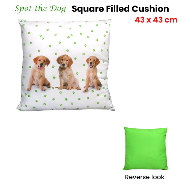Georges Fine Linens Spot The Dog Square Filled Cushion 43cm