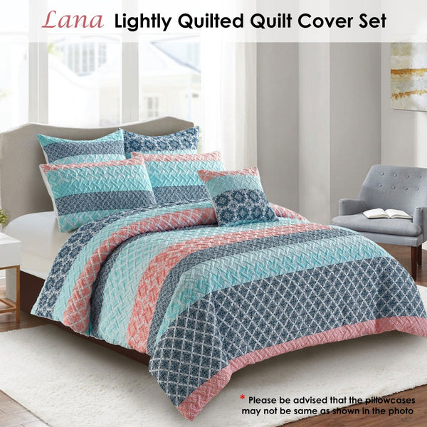 Georges Fine Linens Lana Quilted Lattice Quilt Doona Duvet Cover Set Double