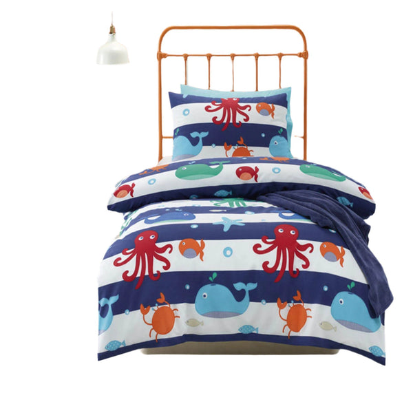 Jiggle & Giggle Sea Creature Kids Nursery Quilt Doona Duvet Cover Set Double