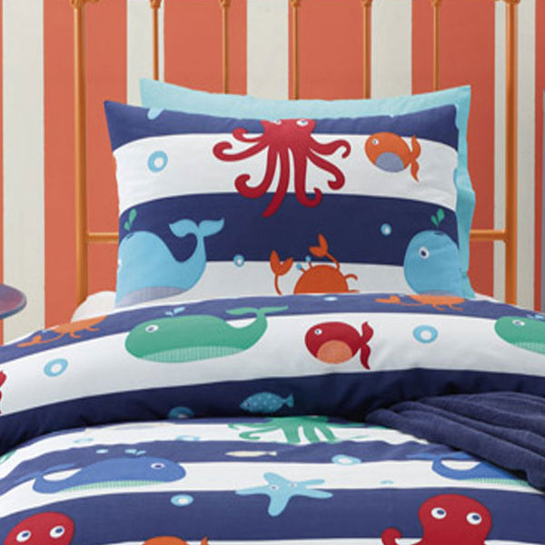 Jiggle & Giggle Sea Creature Kids Nursery Quilt Doona Duvet Cover Set Double