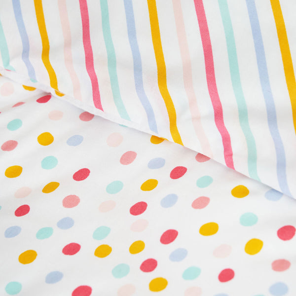 Minikins Multi Colour Spot Reversible Quilt Doona Duvet Cover Set Double
