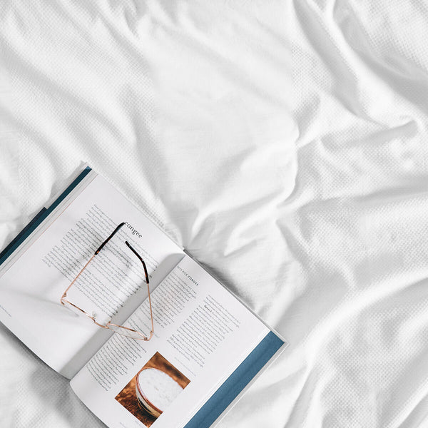 Dickies Cotton Waffle Texture Quilt Doona Duvet Cover Set White Queen