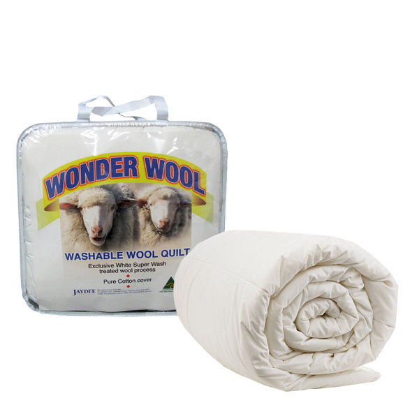Jaydee Wonder Wool 500gsm Washable Wool Quilt Doona Duvet Queen