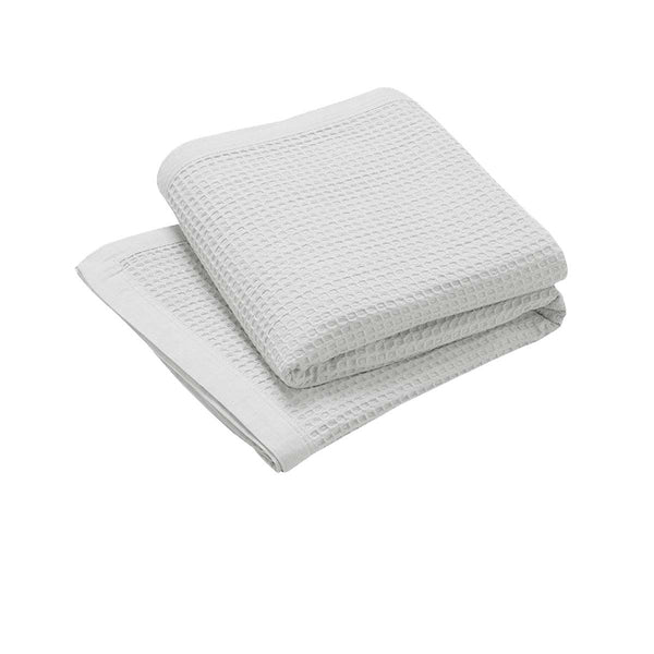 Living At Home 350gsm Cotton Waffle Weave Blanket Throw Single White