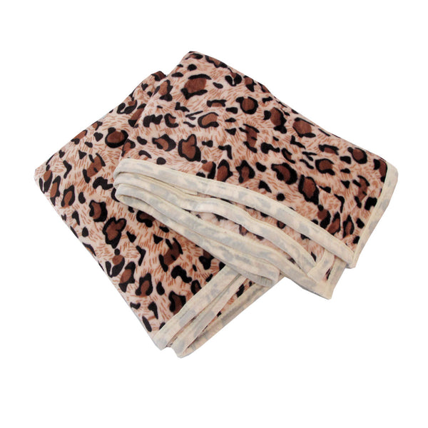 Faux Animal Fur Soft Flannel Blanket Throw Rug 150 x 200cm Leopard