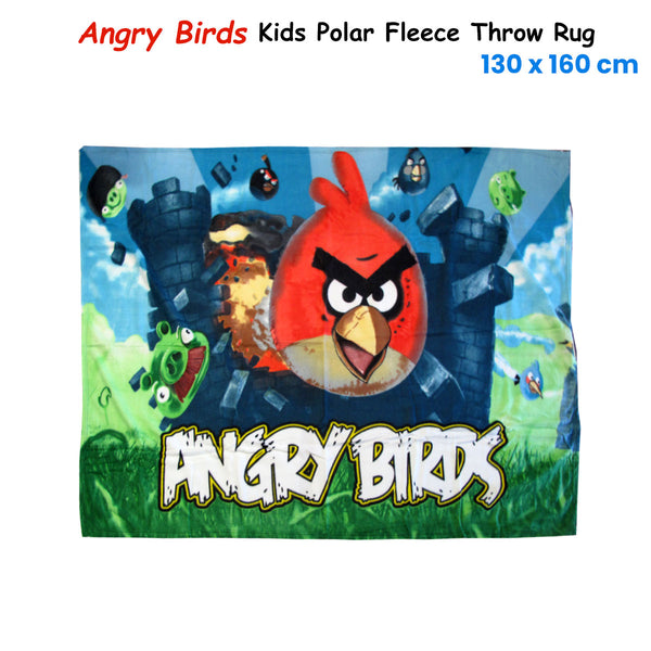 Angry Birds Printed Polar Fleece Blanket Throw Rug 130 x 160cm