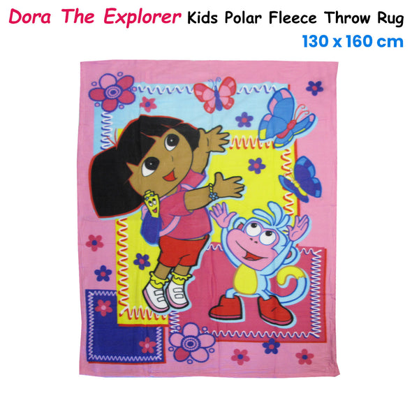 Dora The Explorer Printed Polar Fleece Blanket Throw Rug 130 x 160cm