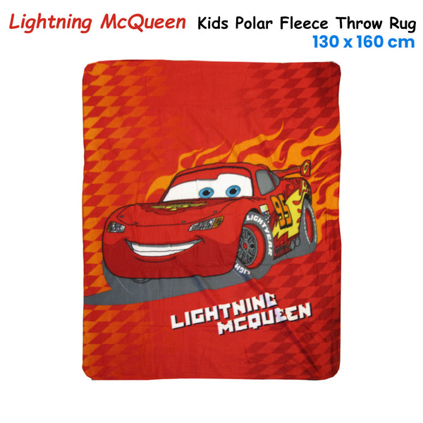 Cars Lightning McQueen Printed Polar Fleece Blanket Throw Rug 130 x 160cm