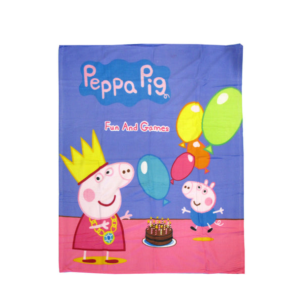 Peppa Pig Birthday Party Printed Polar Fleece Blanket Throw Rug 130 x 160cm