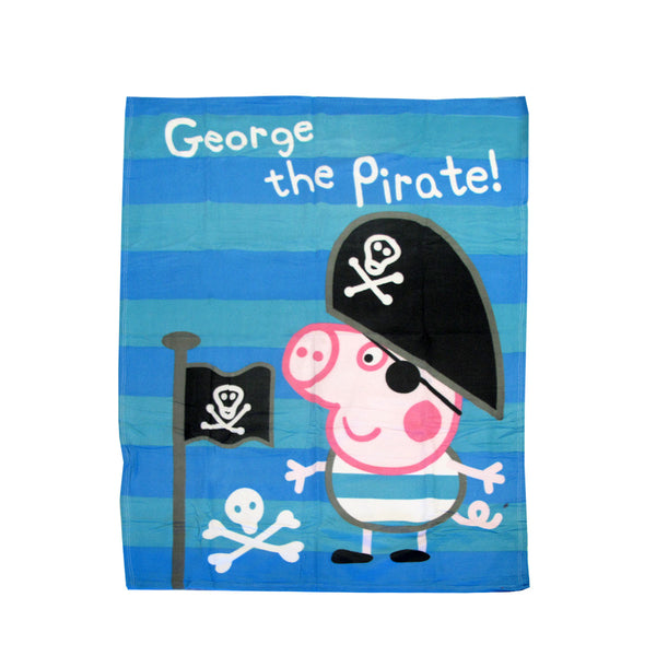 Peppa Pig George The Pirate Printed Polar Fleece Blanket Throw Rug 130 x 160cm