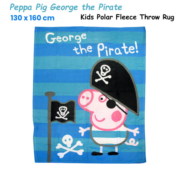 Peppa Pig George The Pirate Printed Polar Fleece Blanket Throw Rug 130 x 160cm