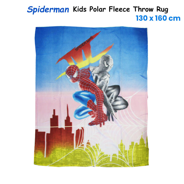 Spiderman Printed Polar Fleece Blanket Throw Rug 130 x 160cm