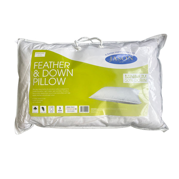 Jason 70% Feather 30% Down Standard Pillow 48 x 73cm