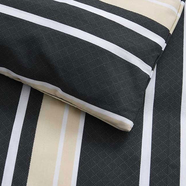 Jason Brighton Striped Polyester Cotton Quilt Doona Duvet Cover Grey Double