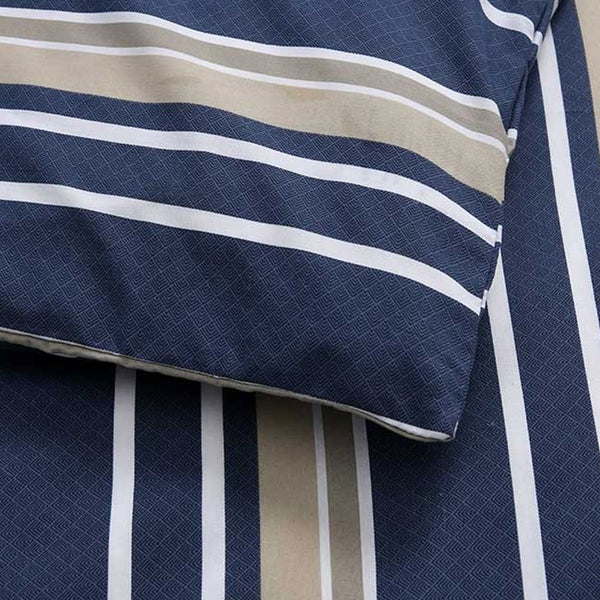 Jason Brighton Striped Polyester Cotton Quilt Doona Duvet Cover Blue Single