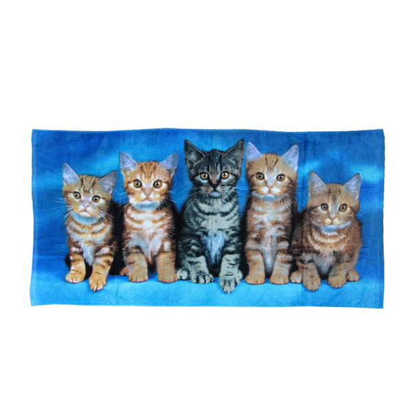 Curious Kittens Cotton Beach Towel 75 x 150cm