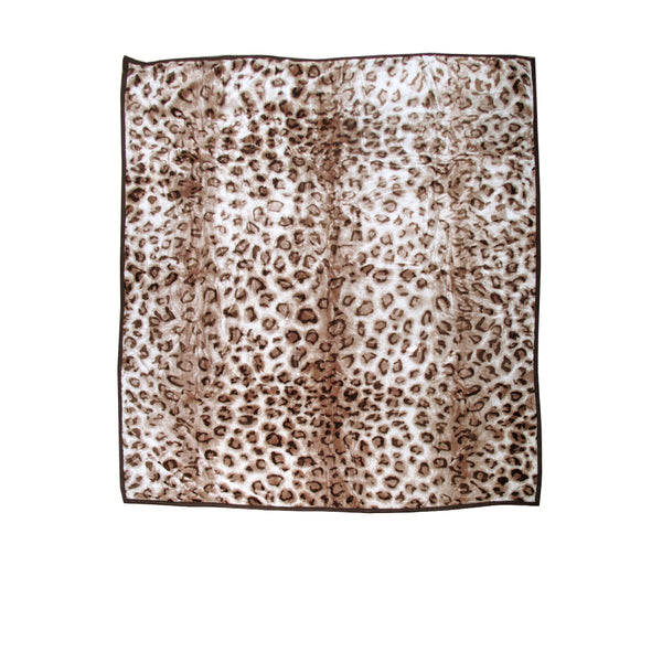 Animal Print Faux Mink Blanket Throw Rug 750gsm Queen Brown Leopard