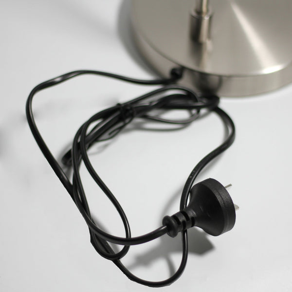 Sarla Polished Metal Desk Side Bedside End Coffee Table Lamp Light Satin Chrome