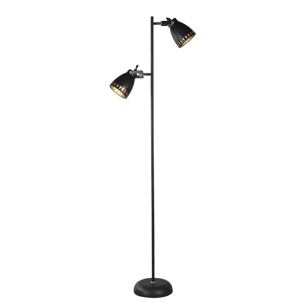 Audrey Twin Vertical Metal Floor Lamp Light Black 1.58m
