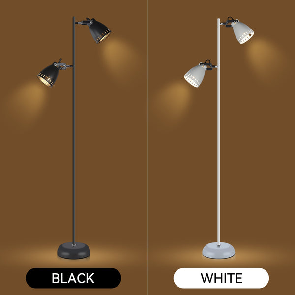 Audrey Twin Vertical Metal Floor Lamp Light Black 1.58m