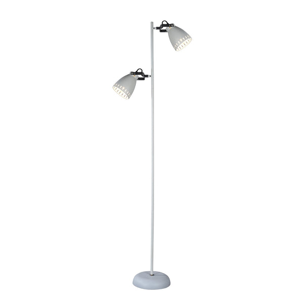 Audrey Twin Vertical Metal Floor Lamp Light White 1.58m