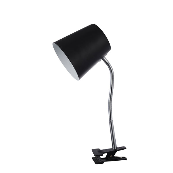 Ellie Adjustable Bedside Desk Table Clip Lamp Light Black Cone Shade