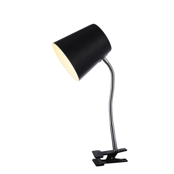 Ellie Adjustable Bedside Desk Table Clip Lamp Light Black Cone Shade