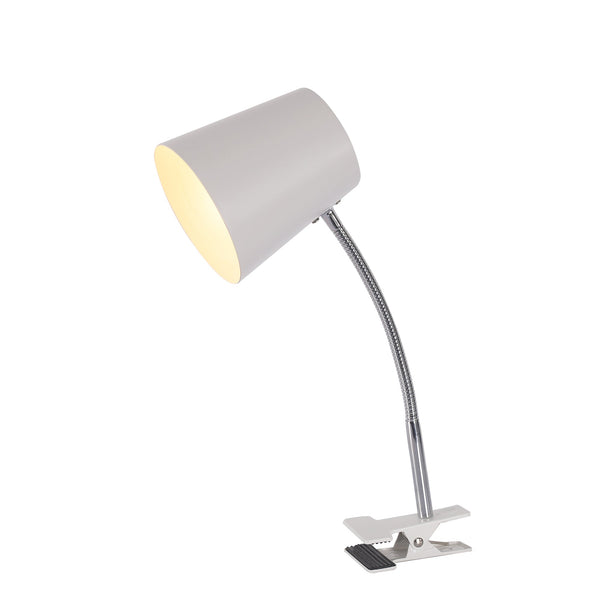 Ellie Adjustable Bedside Desk Table Clip Lamp Light White Cone Shade