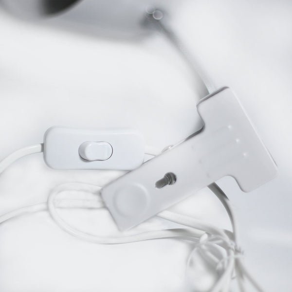 Ellie Adjustable Bedside Desk Table Clip Lamp Light White Cone Shade