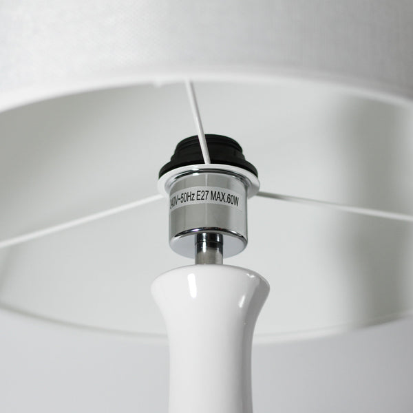 Pattery Barn Ceramic Side End Coffee Table Lamp Light White