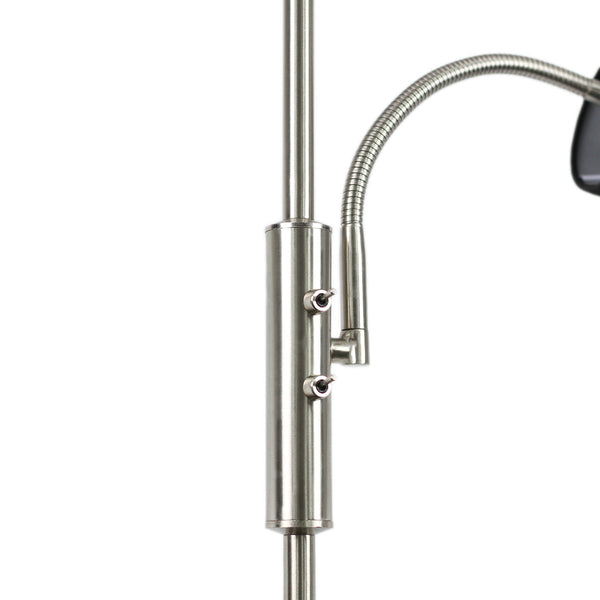 Cylinya Mother Child Floor Lamp Light Chrome Base Drum Shade Black