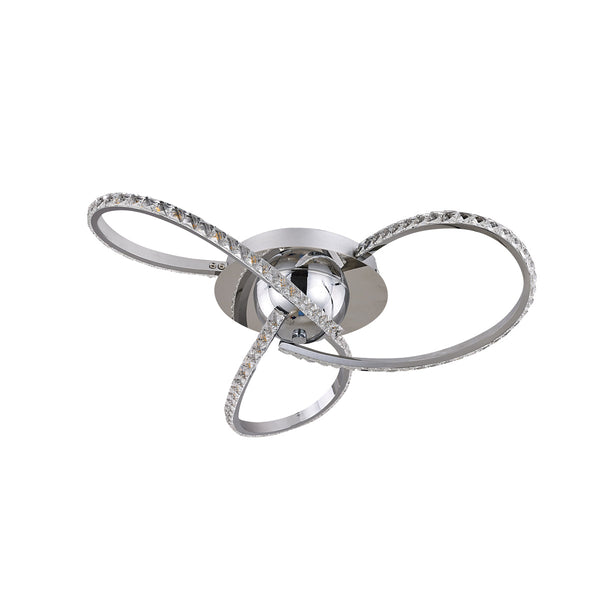 Irie Dimmable LED Ceiling Light 3 Strand Crystal Metal Chrome
