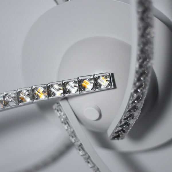 Irie Dimmable LED Ceiling Light 3 Strand Crystal Metal White