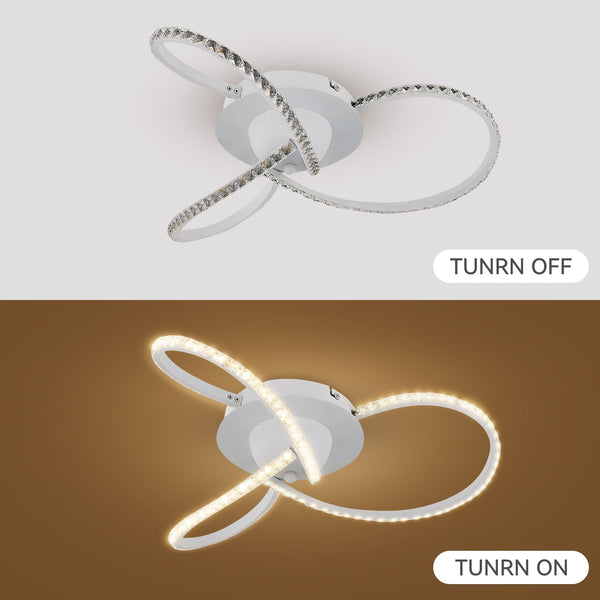 Irie Dimmable LED Ceiling Light 3 Strand Crystal Metal White