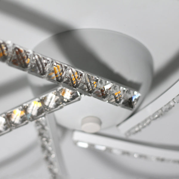 Irie Dimmable LED Ceiling Light 5 Strand Crystal Metal White