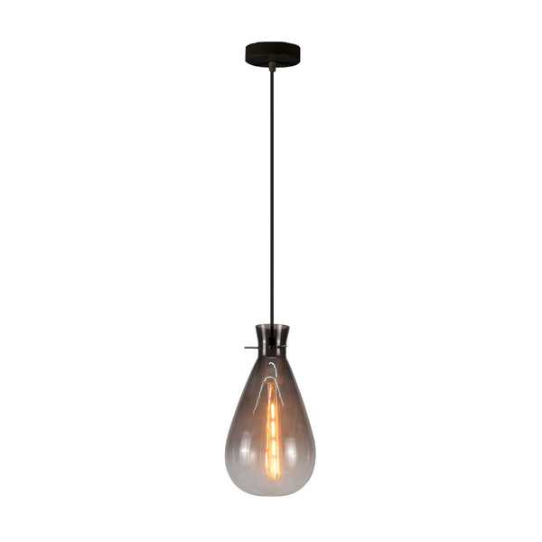 Orson Glass Teardrop Pendant Ceiling Light Lamp Grey